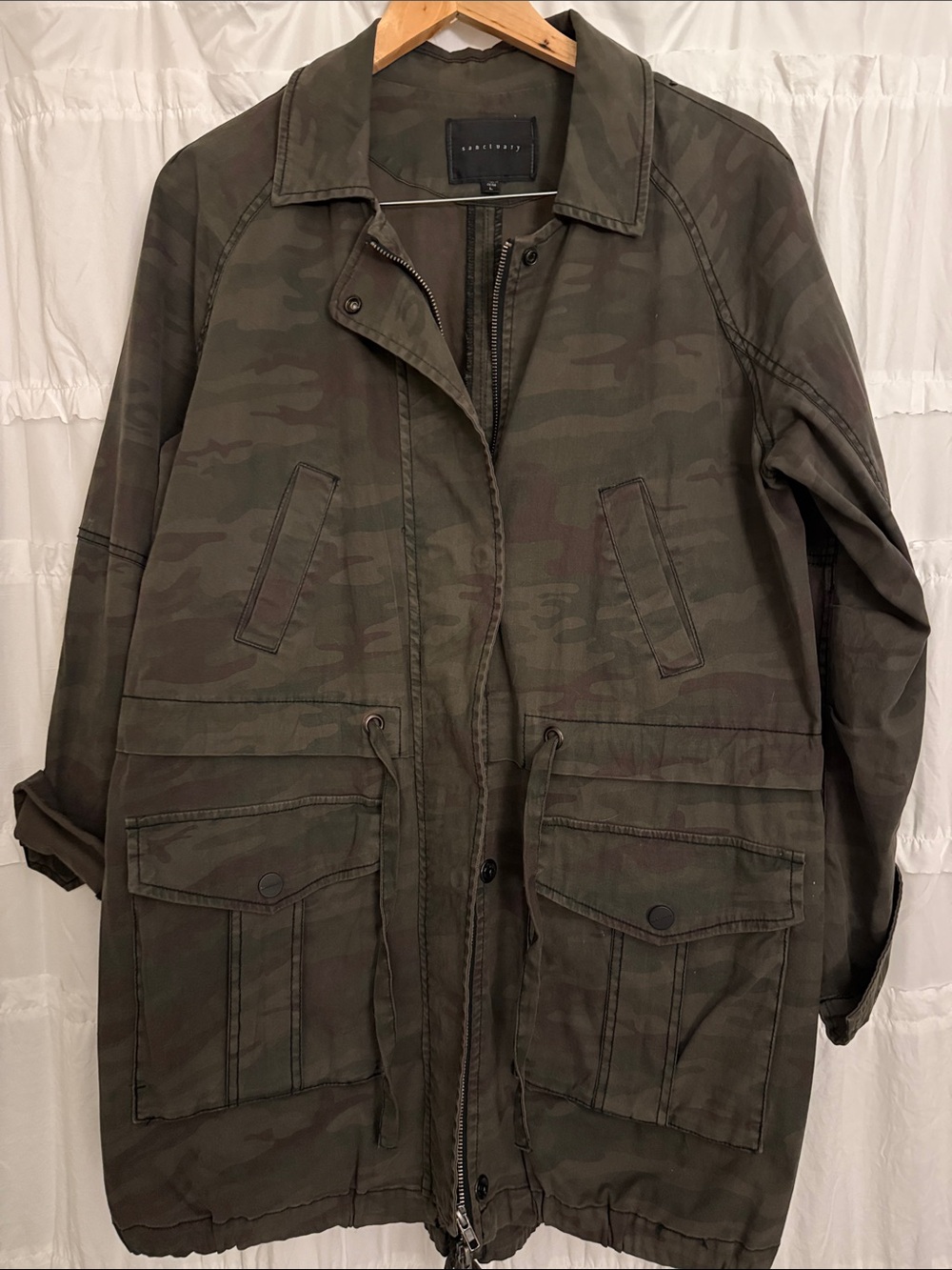 Sanctuary Olive Camo Utility Field Jacket
